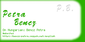 petra bencz business card